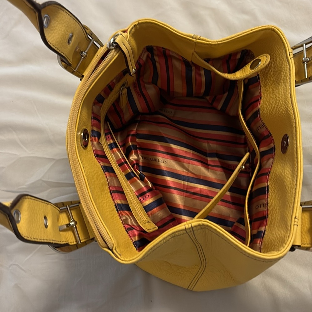 Tignanello Yellow Leather Handbag - Picture 2 of 5